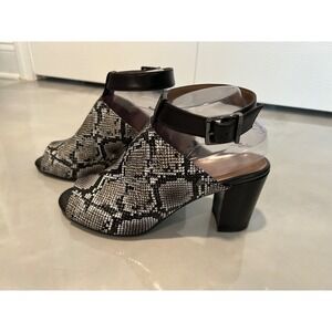 Vionic Women's Snakeskin Ankle Strap Peep Toe Block Heel Sandals